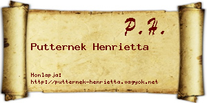Putternek Henrietta névjegykártya